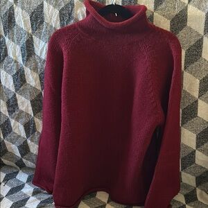 Vintage Red Turtleneck Wool Sweater
